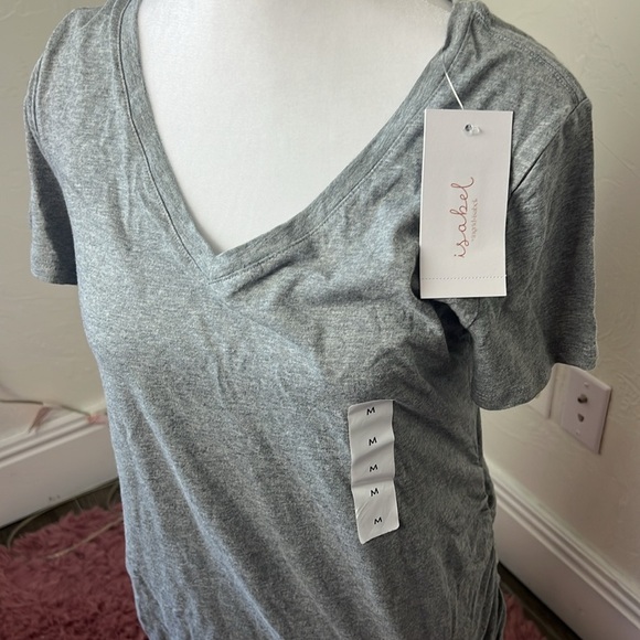 Grey Maternity V Neck Tee - Picture 3 of 4